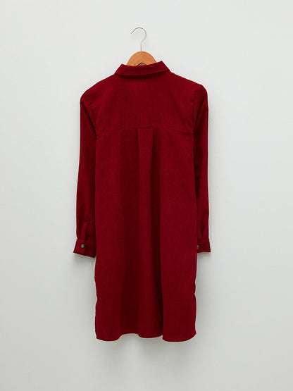 Plain Long Sleeve Velvet Women's Shirt Tunic