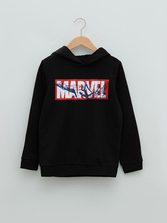 Hooded Marvel Printed Long Sleeve Boy's Sweatshirt