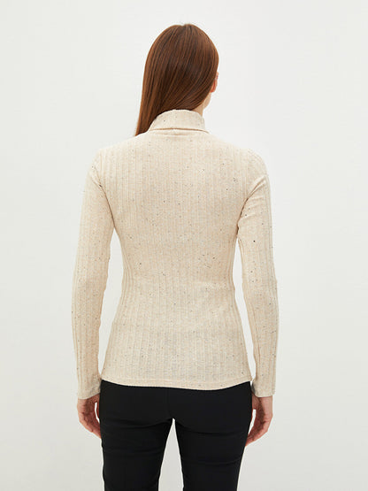 Turtleneck, Patterned Long Sleeve, Camisole Women's Sweater