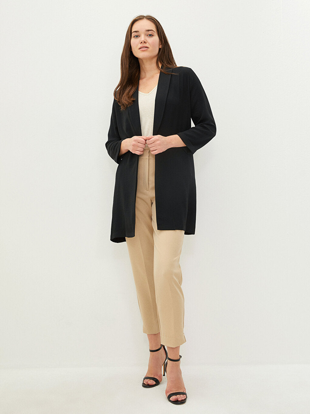 Shawl Collar Plain Long Sleeve Women's Blazer Jacket