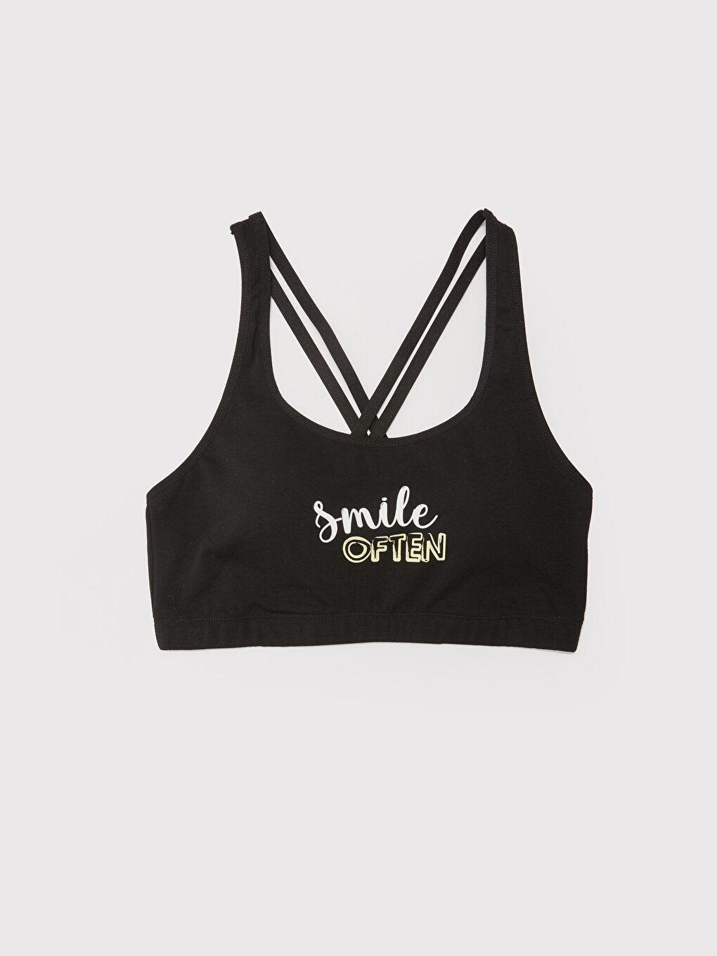 U-Neck Non-wired Text Printed Bra