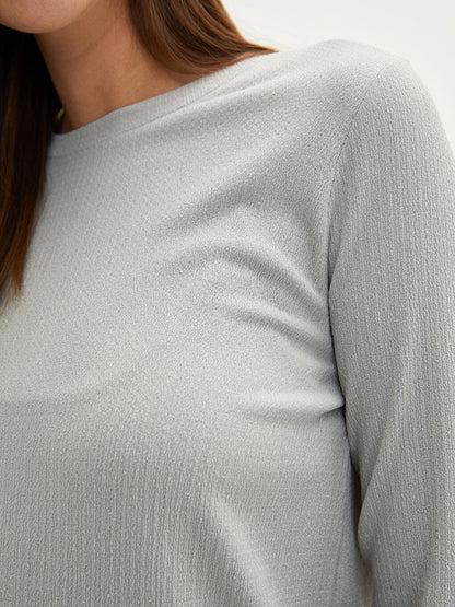 Crew Neck Plain Long Sleeve Women's Tunic