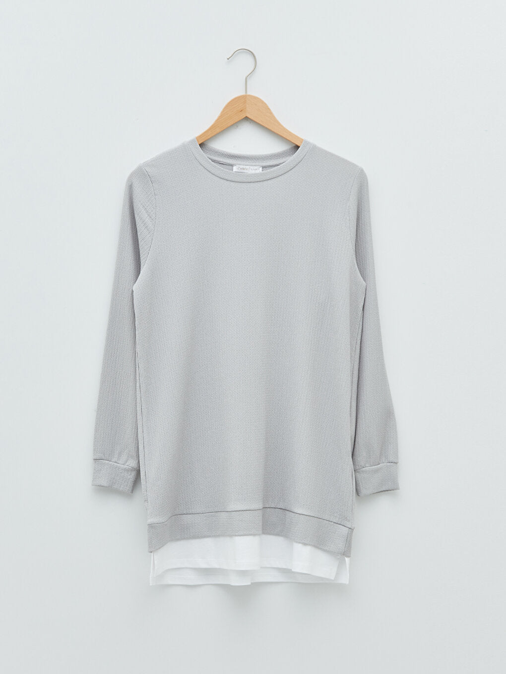 Crew Neck Plain Long Sleeve Women's Tunic