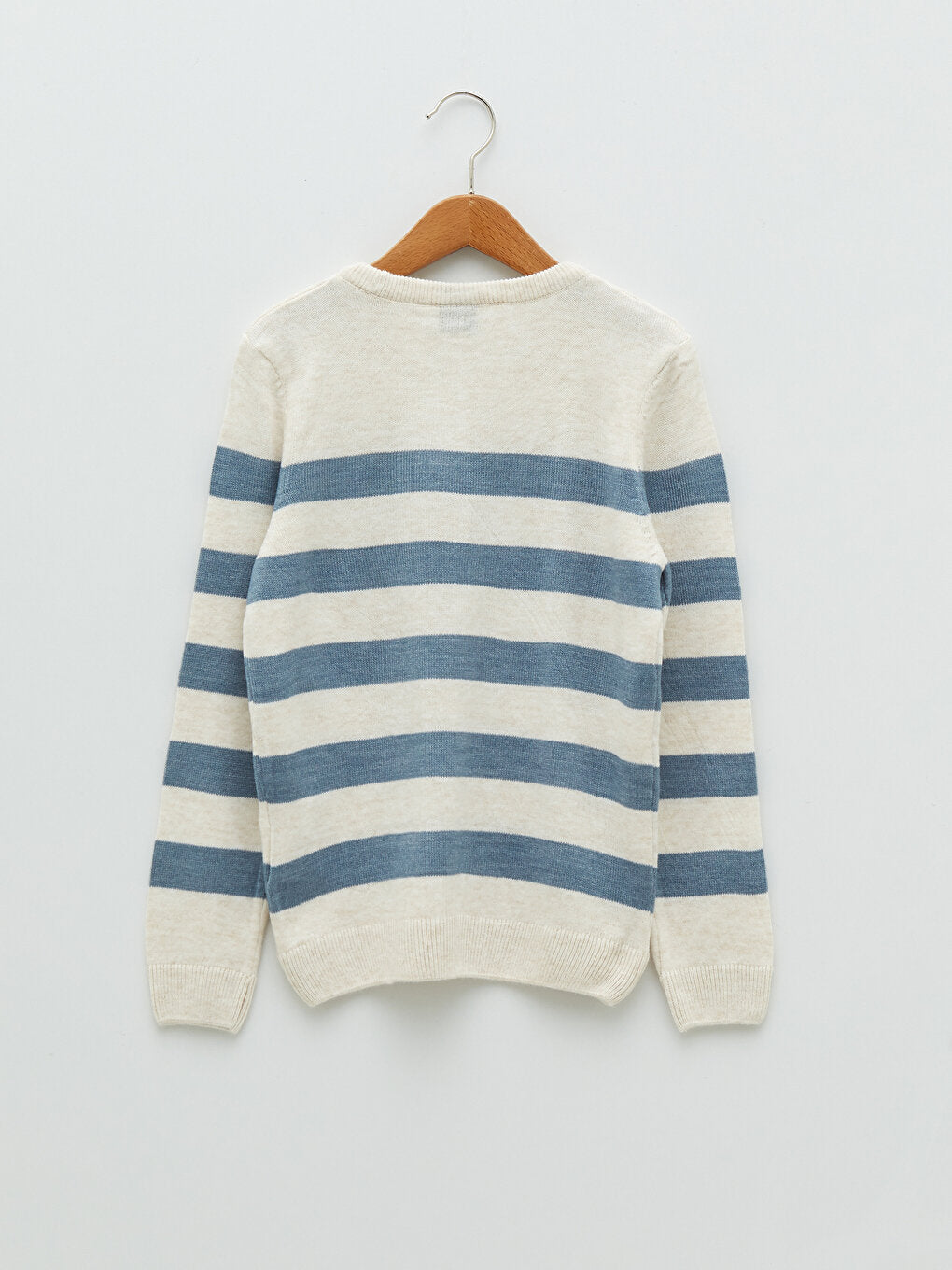 Crew Neck Striped Long Sleeve Boy's Knitwear Sweater