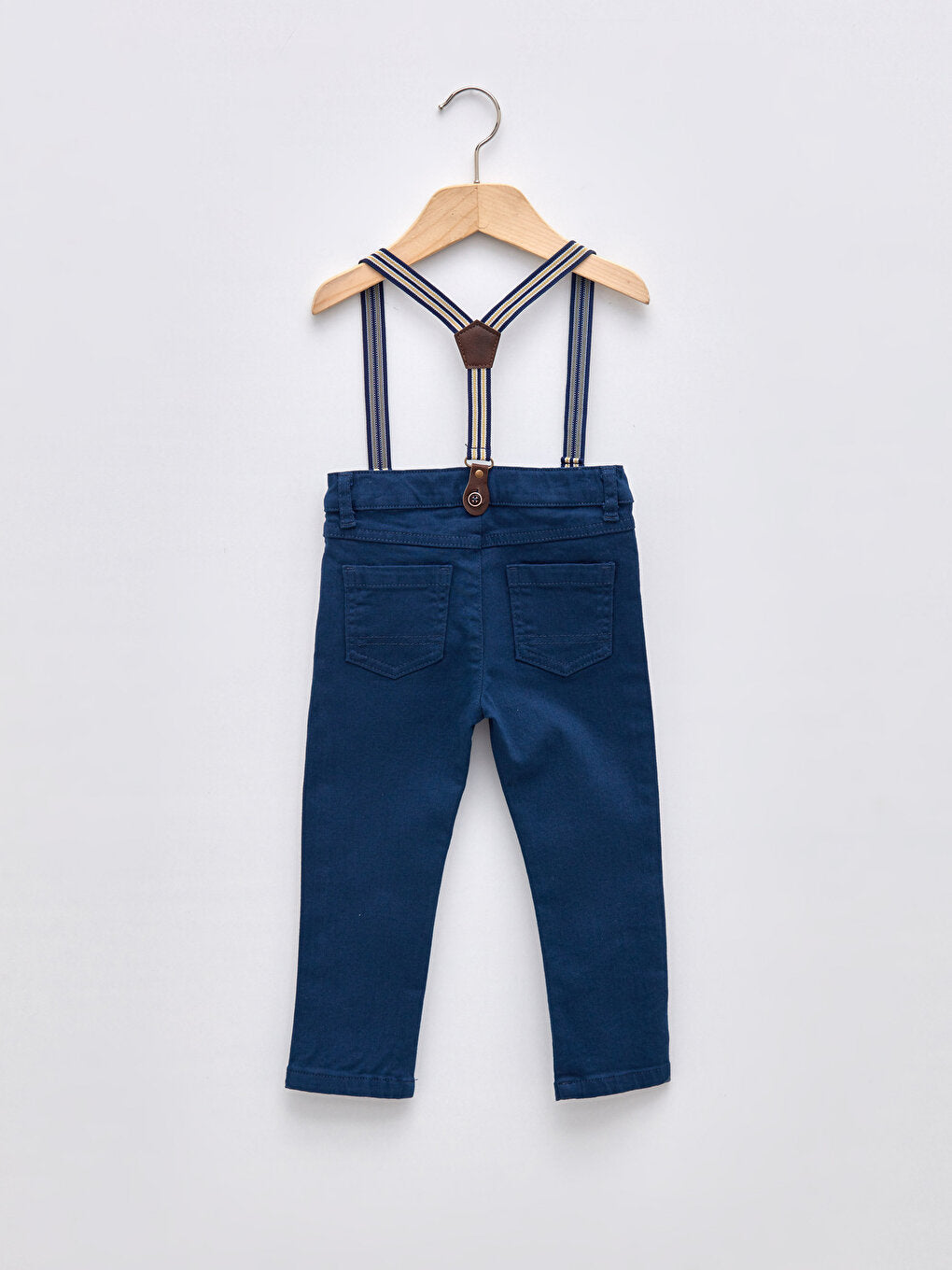 Skinny Fit Basic Gabardine Baby Boy Pants and Trouser Suspenders 2-Piece Set