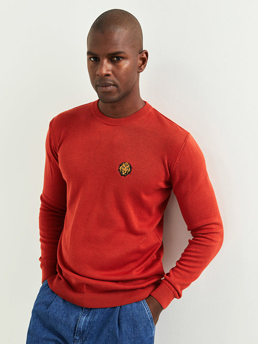 Crew Neck Long Sleeve Men's Knitwear Sweater