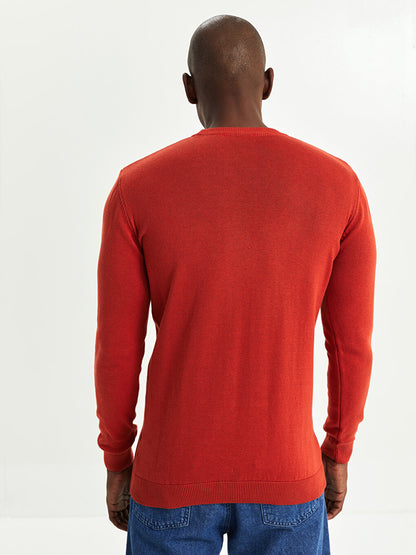 Crew Neck Long Sleeve Men's Knitwear Sweater