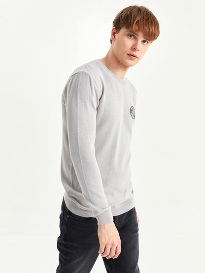 Crew Neck Long Sleeve Men's Knitwear Sweater