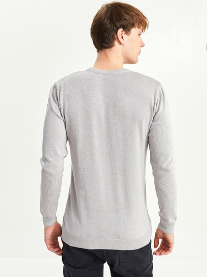 Crew Neck Long Sleeve Men's Knitwear Sweater