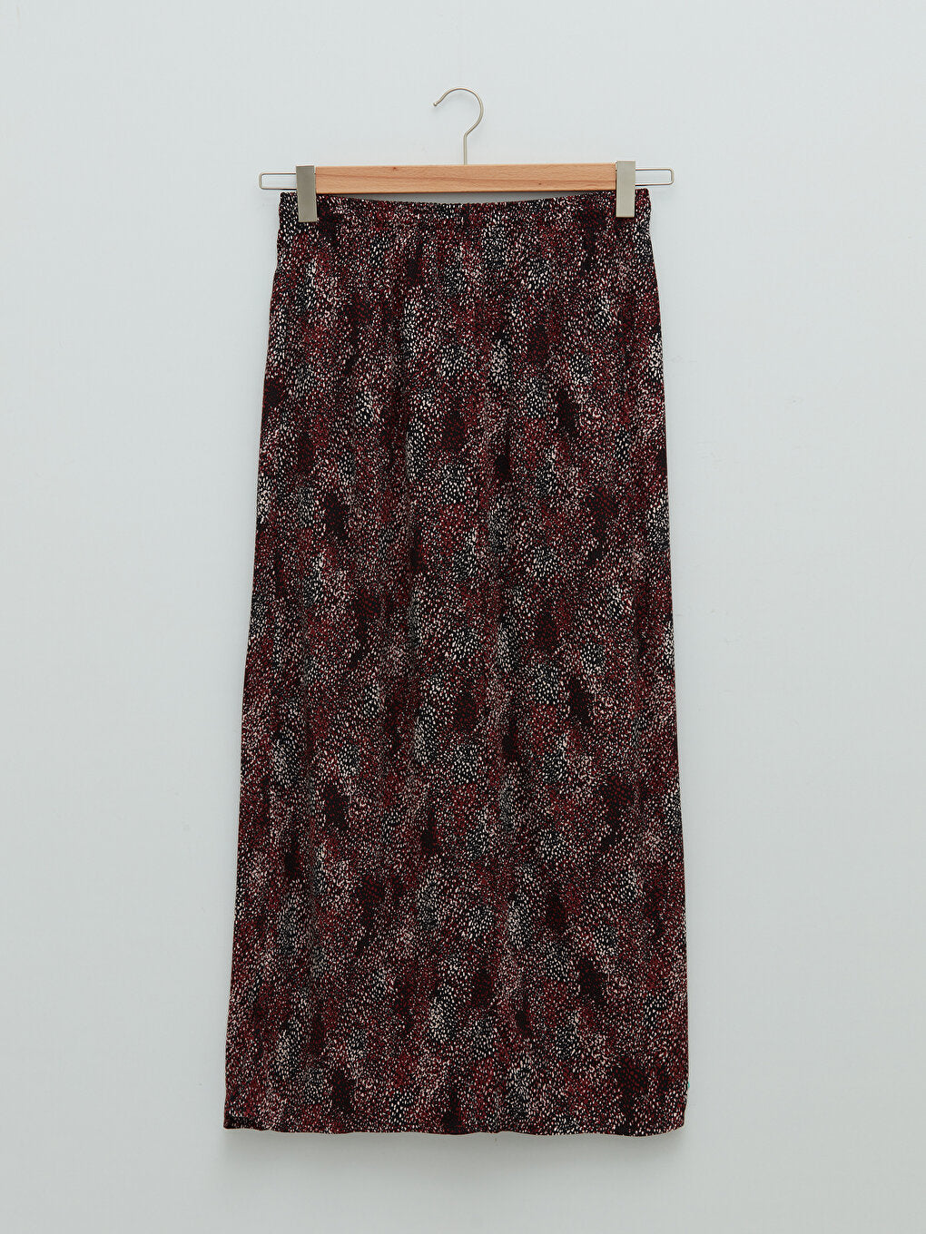 Patterned A-Line Viscose Women's Skirt with Elastic Waist and Tie Detail