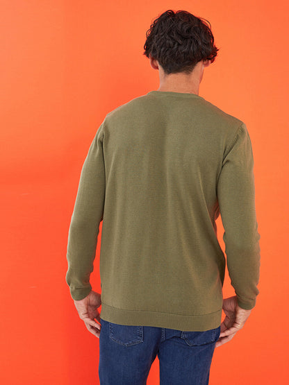 Crew Neck Long Sleeve Men's Knitwear Sweater