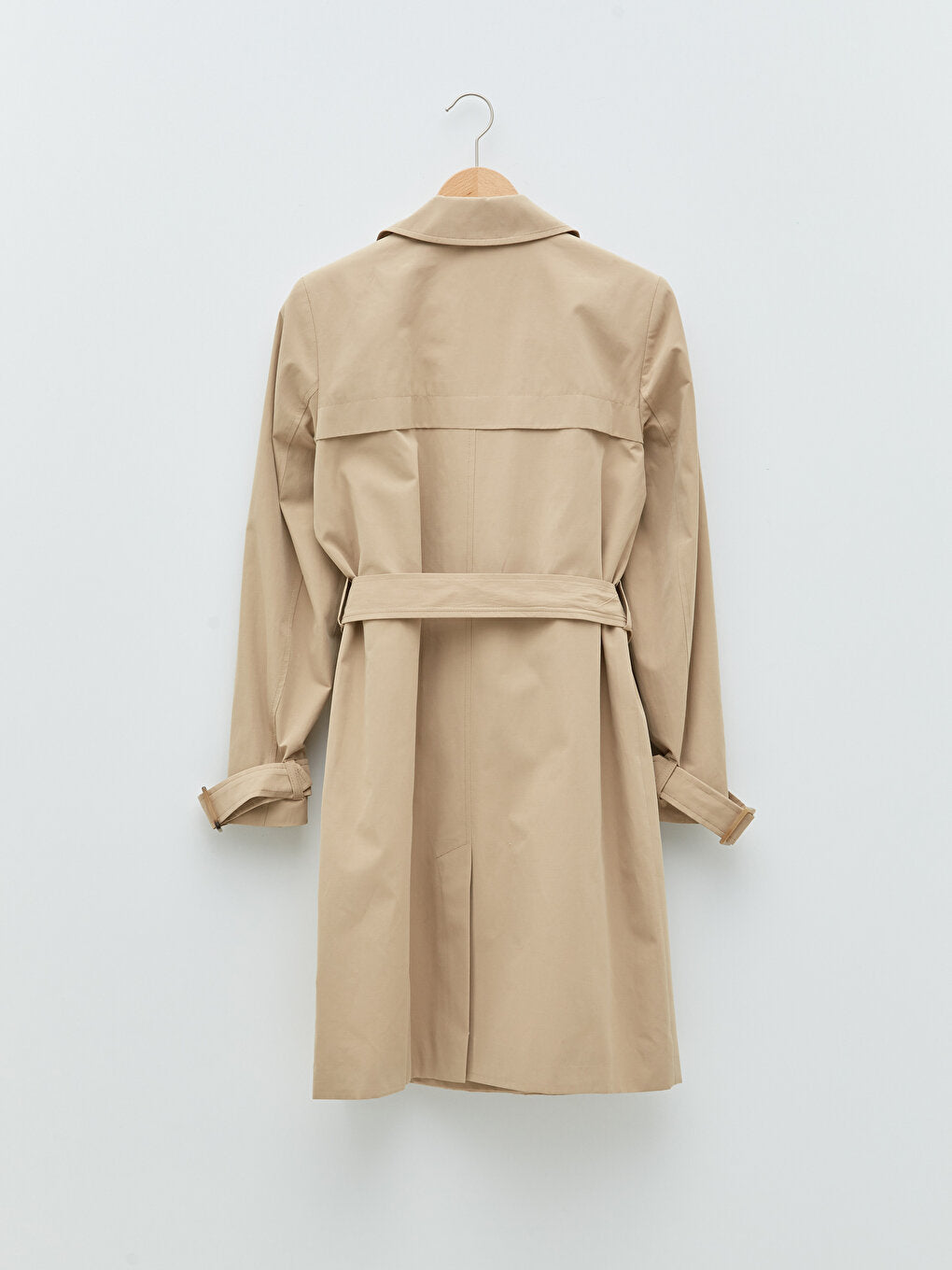 Jacket Collar Flat Waist Belted Pocket Detailed Long Sleeve Women's Trench Coat