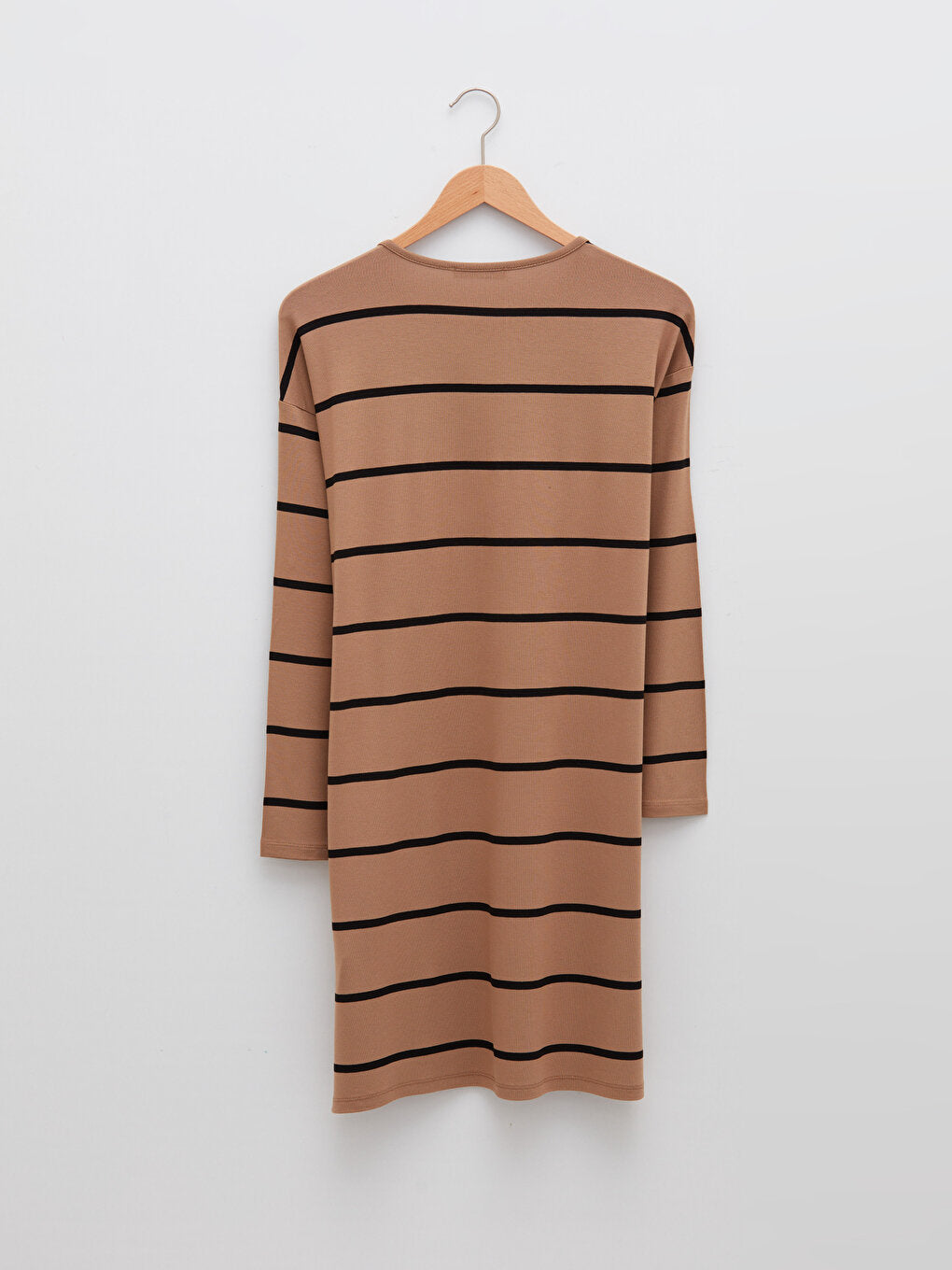 Crew Neck Striped Long Sleeve Women's Sweatshirt Tunic