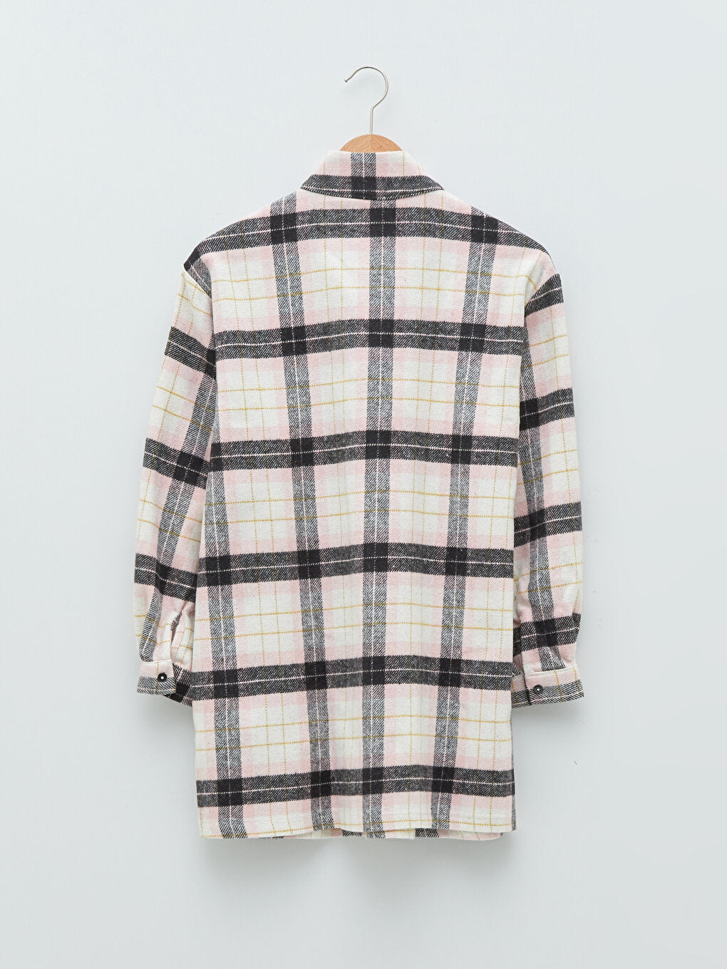 Magnificent Collar Plaid Long Sleeve Women's Tunic