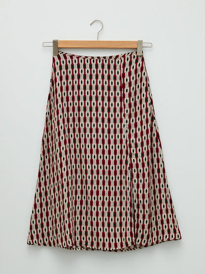 Patterned A-Line Viscose Women's Skirt