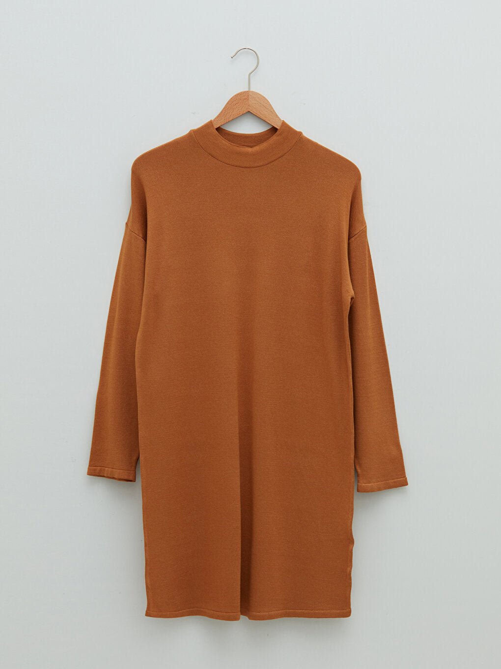 Half Turtleneck Plain Long Sleeve Women's Knitwear Tunic