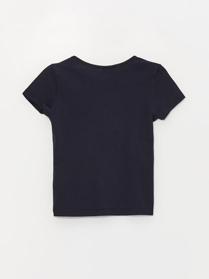 Crew Neck Basic Short Sleeve Girl's T-Shirt