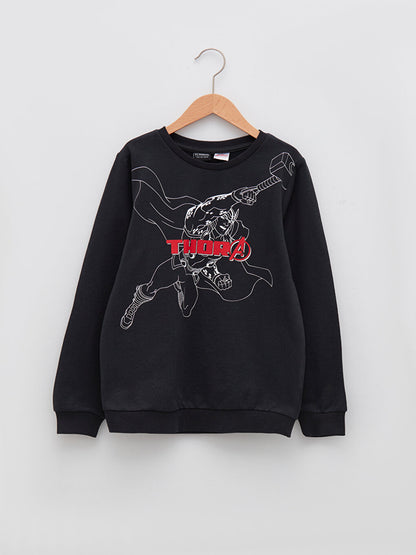 Crew Neck Thor Printed Long Sleeve Boy's Sweatshirt