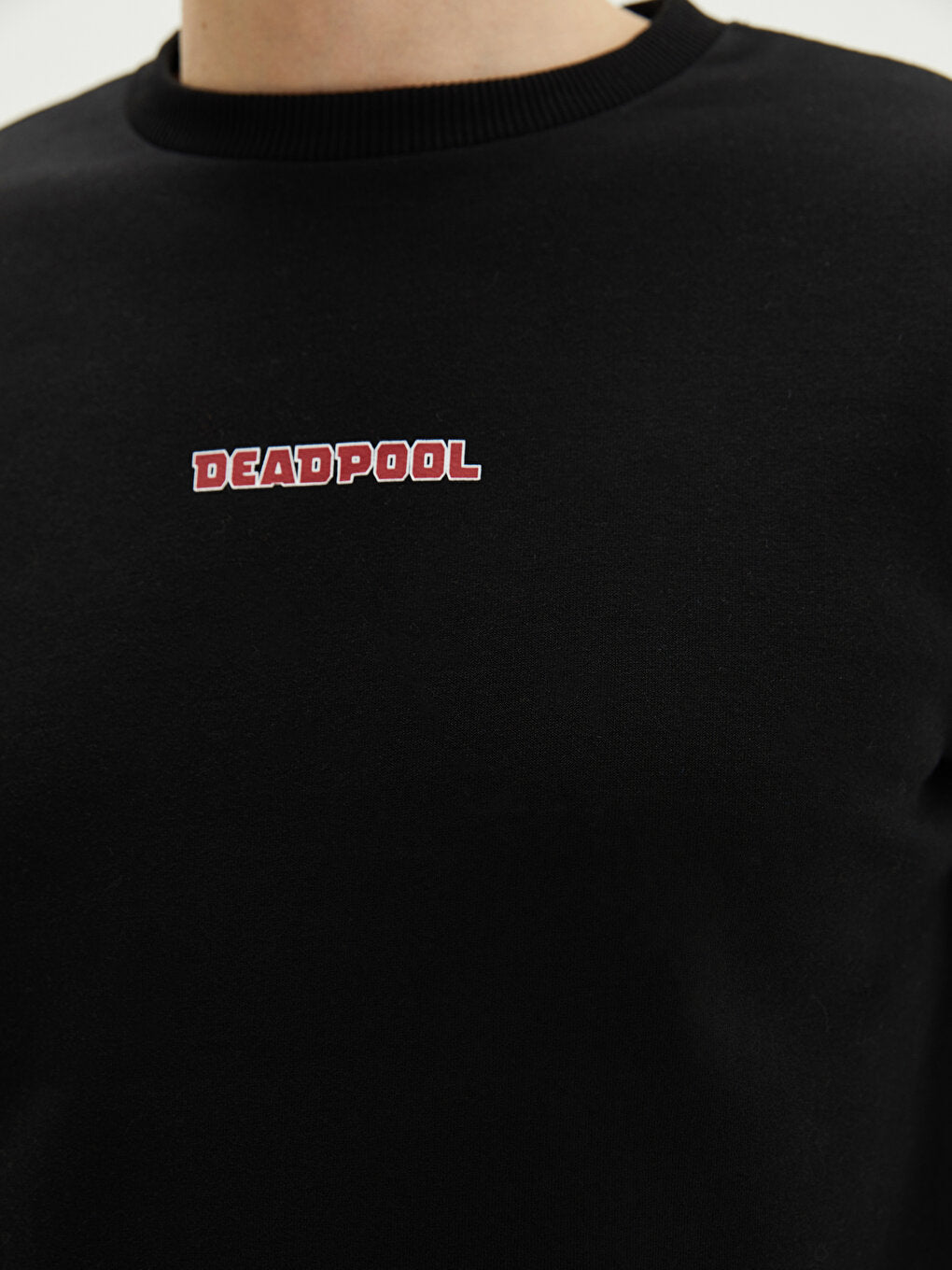 Crew Neck Long Sleeve Deadpool Printed Men's Sweatshirt