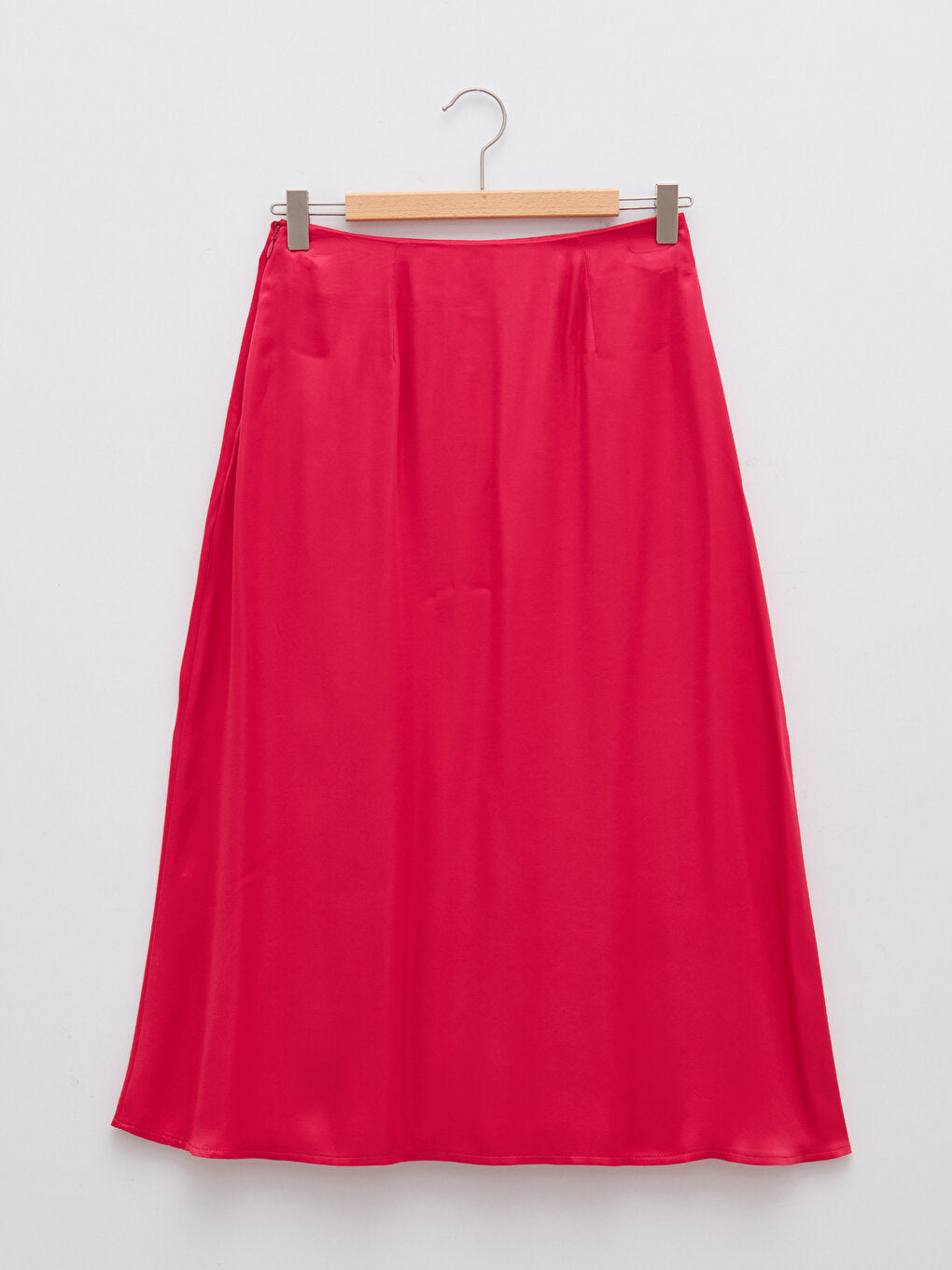 Viscose Women's Skirt with Zipper Waist Straight Slit Detail