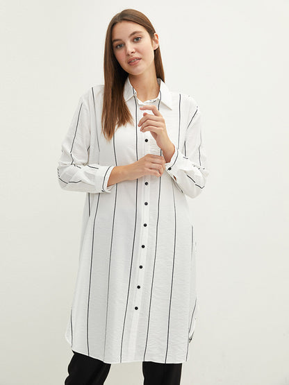 Striped Long Sleeve Women's Shirt Tunic