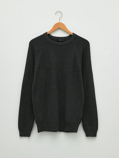 Crew Neck Long Sleeve Men's Knitwear Sweater