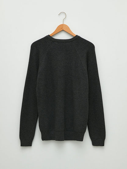 Crew Neck Long Sleeve Men's Knitwear Sweater