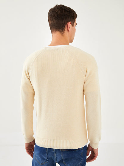 Crew Neck Long Sleeve Men's Knitwear Sweater