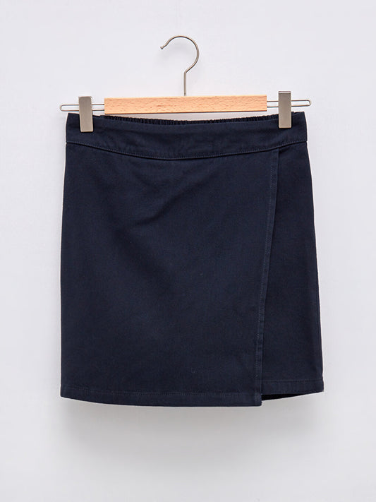 Basic Cotton Girl's Shorts Skirt with Elastic Waist