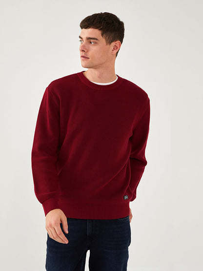 Crew Neck Long Sleeve Men's Knitwear Sweater