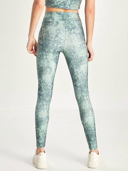 Patterned Women's Sports Leggings with Elastic Waist