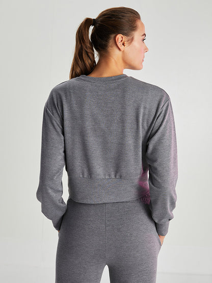 Crew Neck Plain Long Sleeve Women's Sweatshirt