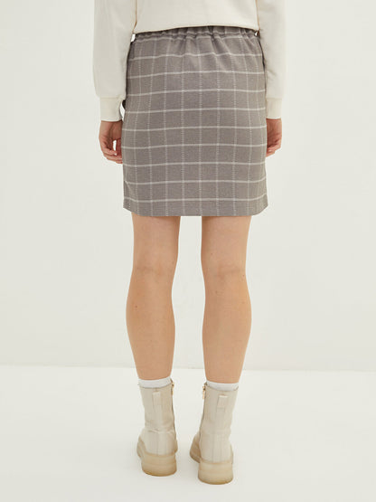 Plaid Women's Skirt with Belted Waist