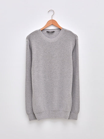 Crew Neck Long Sleeve Men's Knitwear Sweater