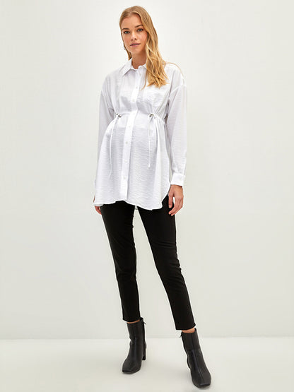 Plain Long Sleeve Maternity Shirt Tunic