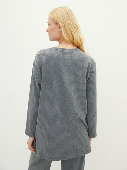 Crew Neck Plain Long Sleeve Women's Tunic