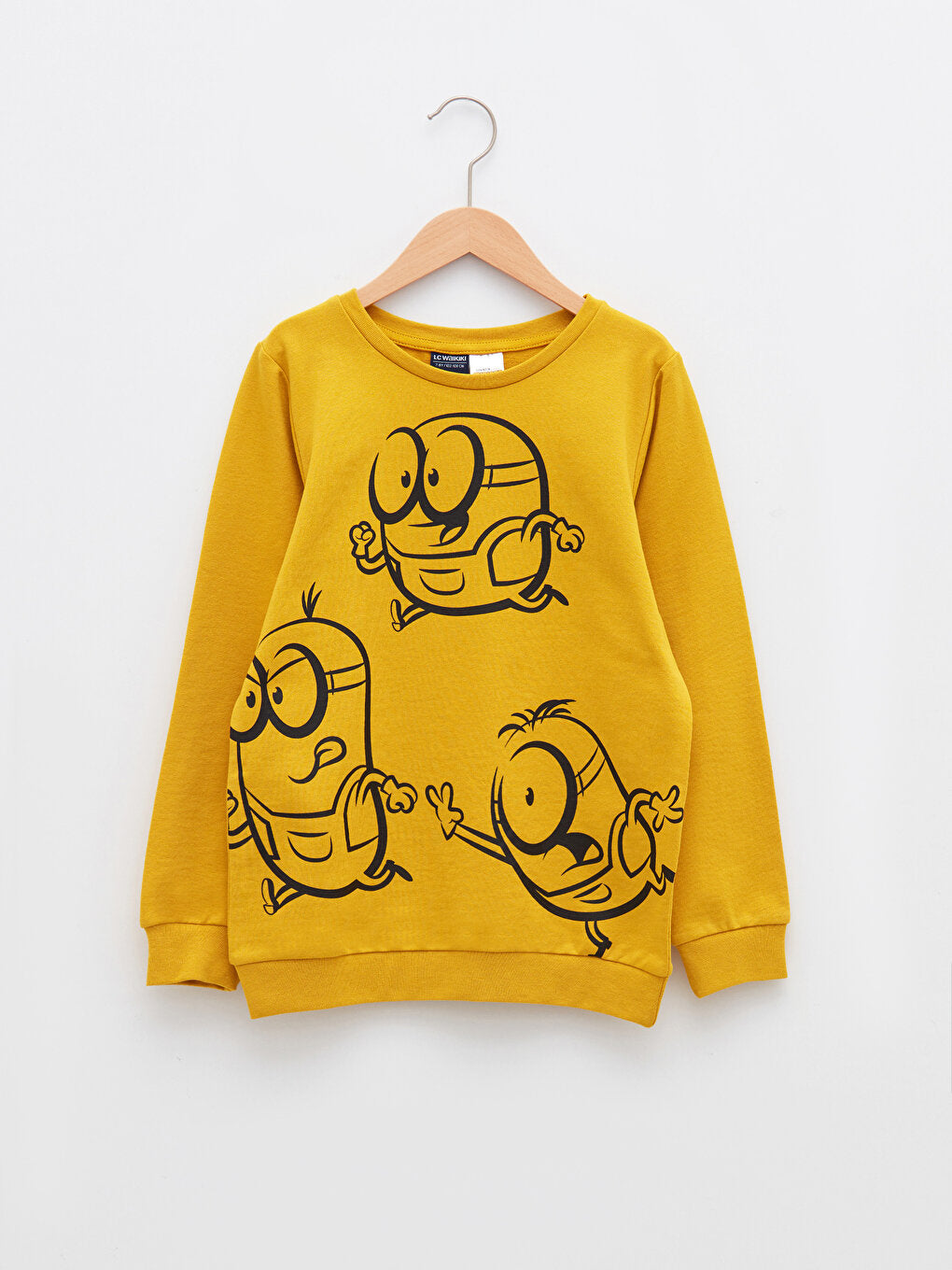 Crew Neck Minions Printed Long Sleeve Boy's Sweatshirt