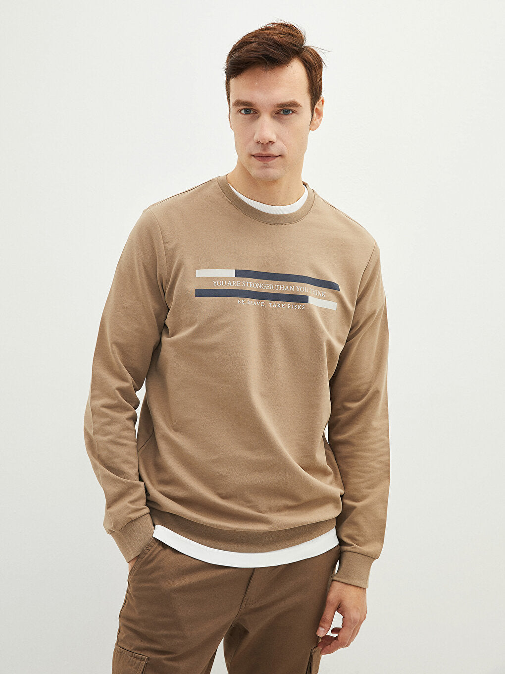 Crew Neck Long Sleeve Men's Sweatshirt