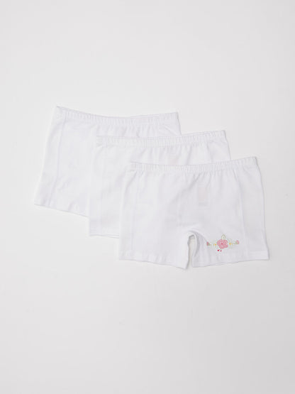 Printed Cotton Girl's Boxer Set of 3