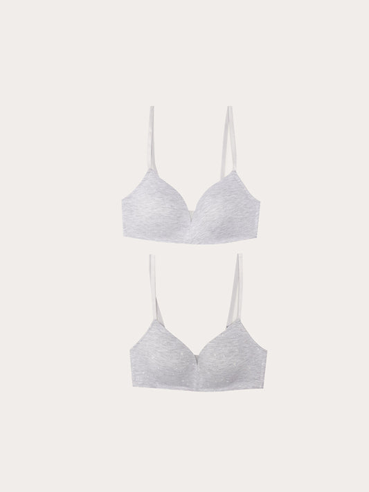 Non-wired Plain Unpadded T-Shirt Bra Pack of 2