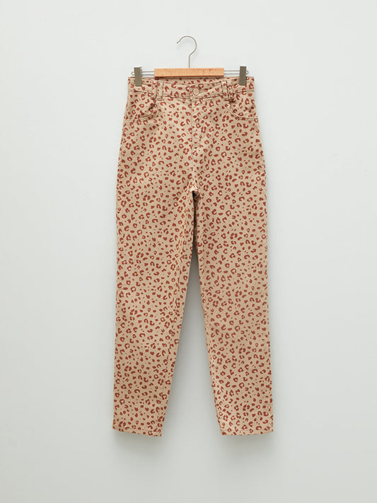 Patterned Girl's Gabardine Trousers