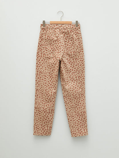 Patterned Girl's Gabardine Trousers