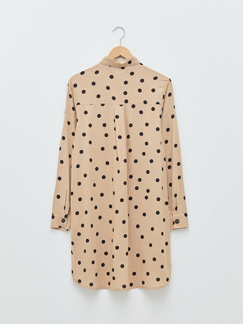 Magnificent Collar Polka Dot Long Sleeve Viscose Women's Tunic