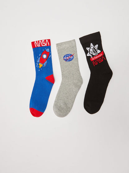 Nasa Patterned Boy Socks 3-pack