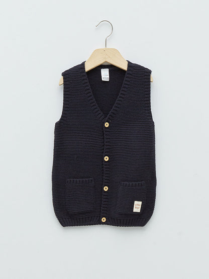 V-Neck Baby Boy Knitwear Vest