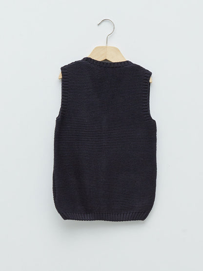 V-Neck Baby Boy Knitwear Vest