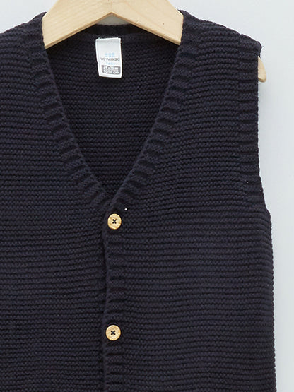 V-Neck Baby Boy Knitwear Vest