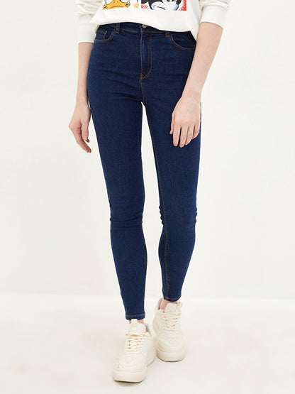 High Waist Super Skinny Fit Pocket Detailed Rodeo Women's Jean Trousers