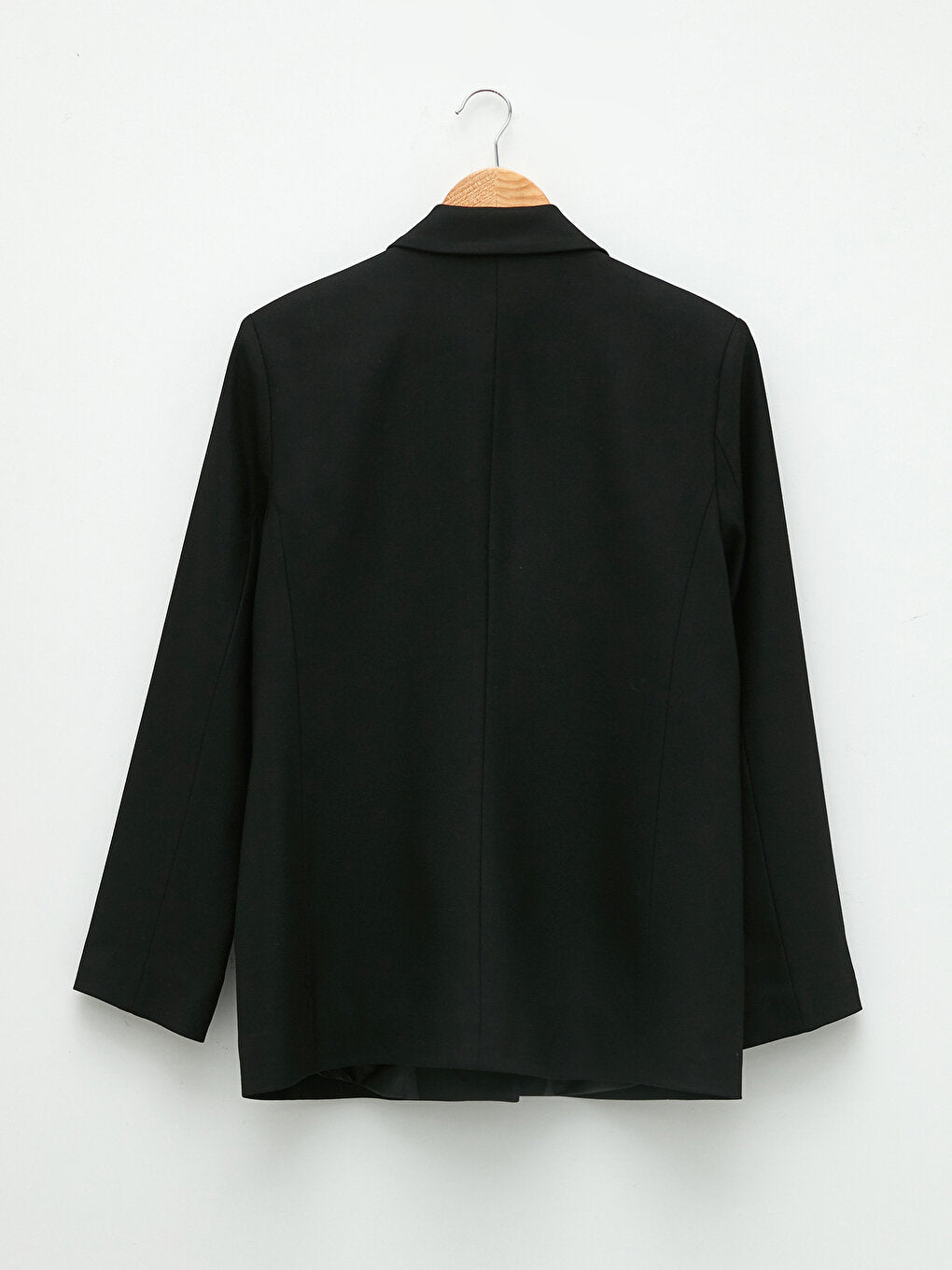 Front Button Closure Plain Long Sleeve Gabardine Fabric Women's Jacket