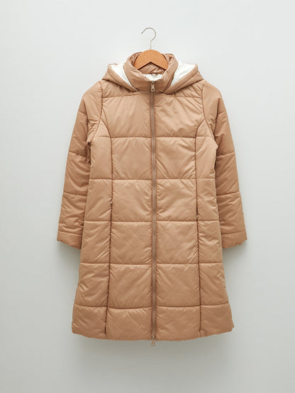 Hooded Plain Long Sleeve Thick Women's Puffer Coat